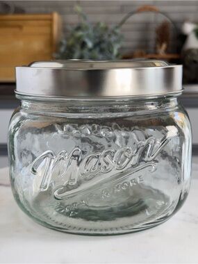 MASON Glass Canister Jar With Lid 56oz